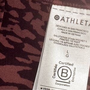 Athleta Printed Leggings cheetah sz l never worn